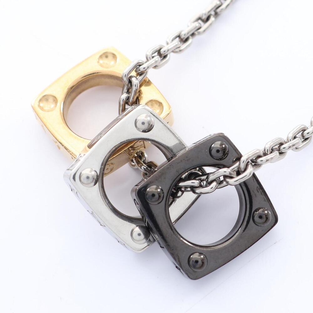 Louis Vuitton Monogram Bold Necklace, Gold Plated (GP), Metal, Men's, Silver/...